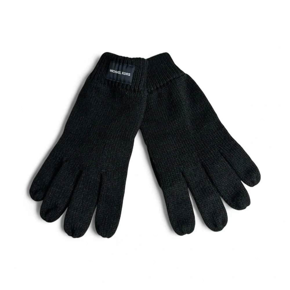 Michael Kors Women's Black Knot Cuffed Signature Patch Gloves OS New!